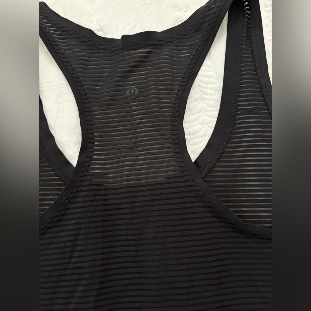 lululemon Black Striped Women's Tank Top